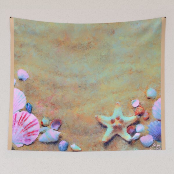 Item preview, Summer Sand & Shells Expressionist Painting designed and sold by BonBonBunny.