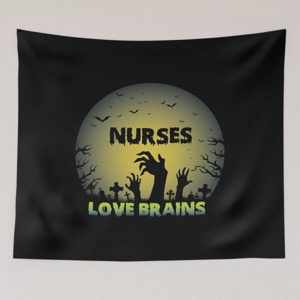 Item preview, Nurse Halloween Graphic Nurses Love Brains Tee Gift designed and sold by inspiredtrend.
