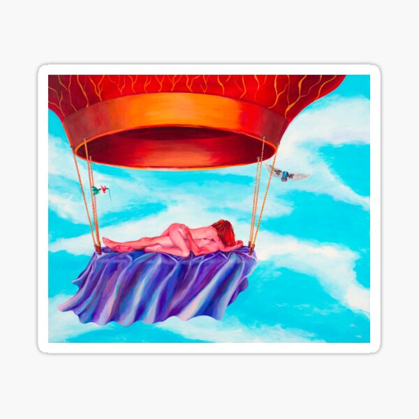 Balloon Fantasy, original acrylic on canvas Sticker