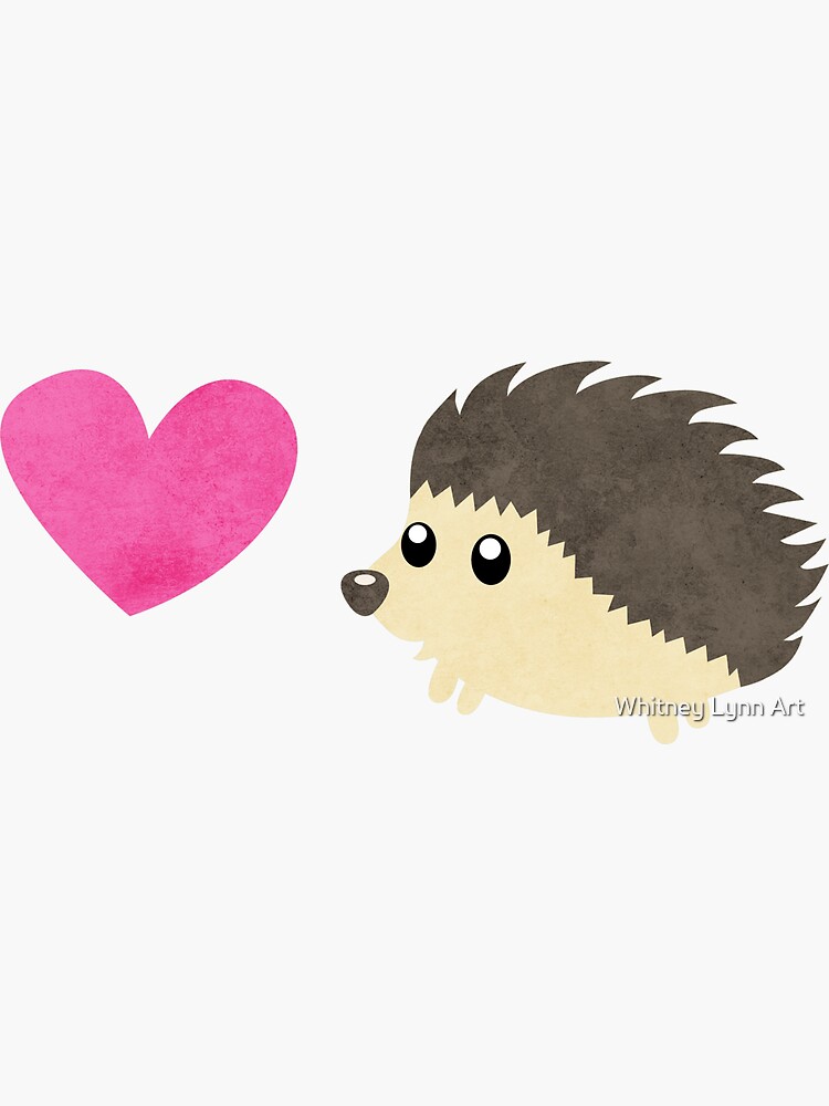 Thumbnail 3 of 3, Sticker, Hedgehog Love designed and sold by catahstrophic.