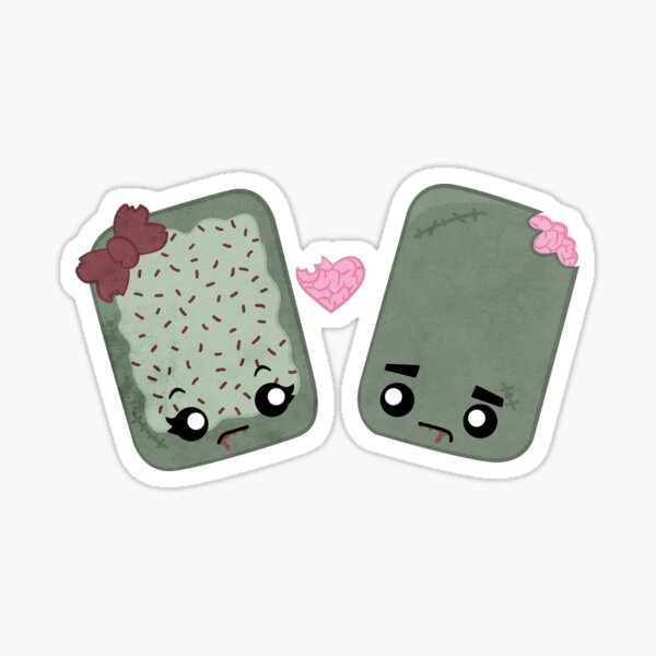 Zombie Toaster Pastry Love Sticker