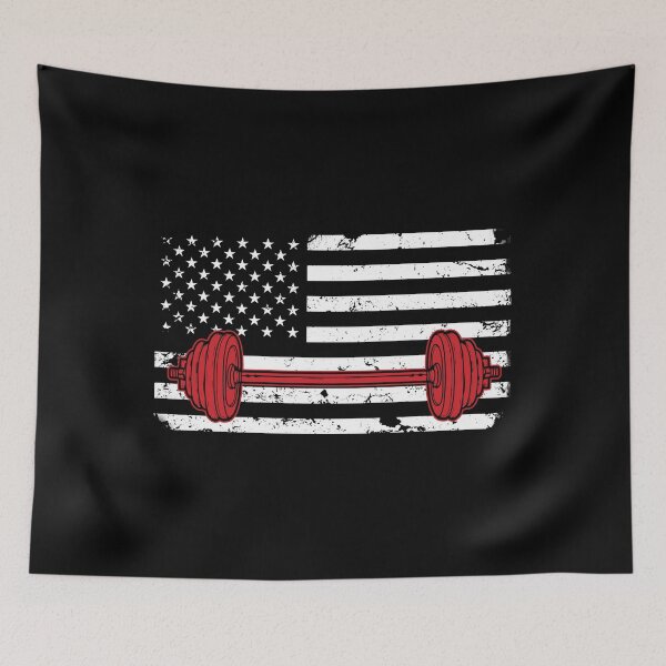 Item preview, Thin Red Line Barbell Firefighter Fitness Distressed Flag Horizontal designed and sold by LarkDesigns.