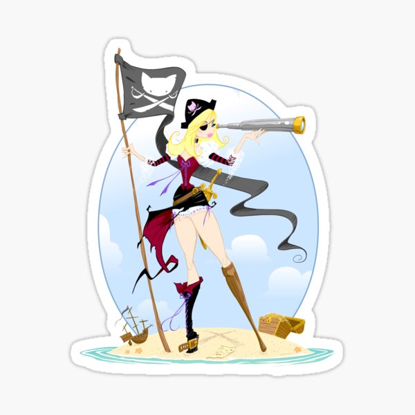 Pirate Girl Adventure ! Sticker