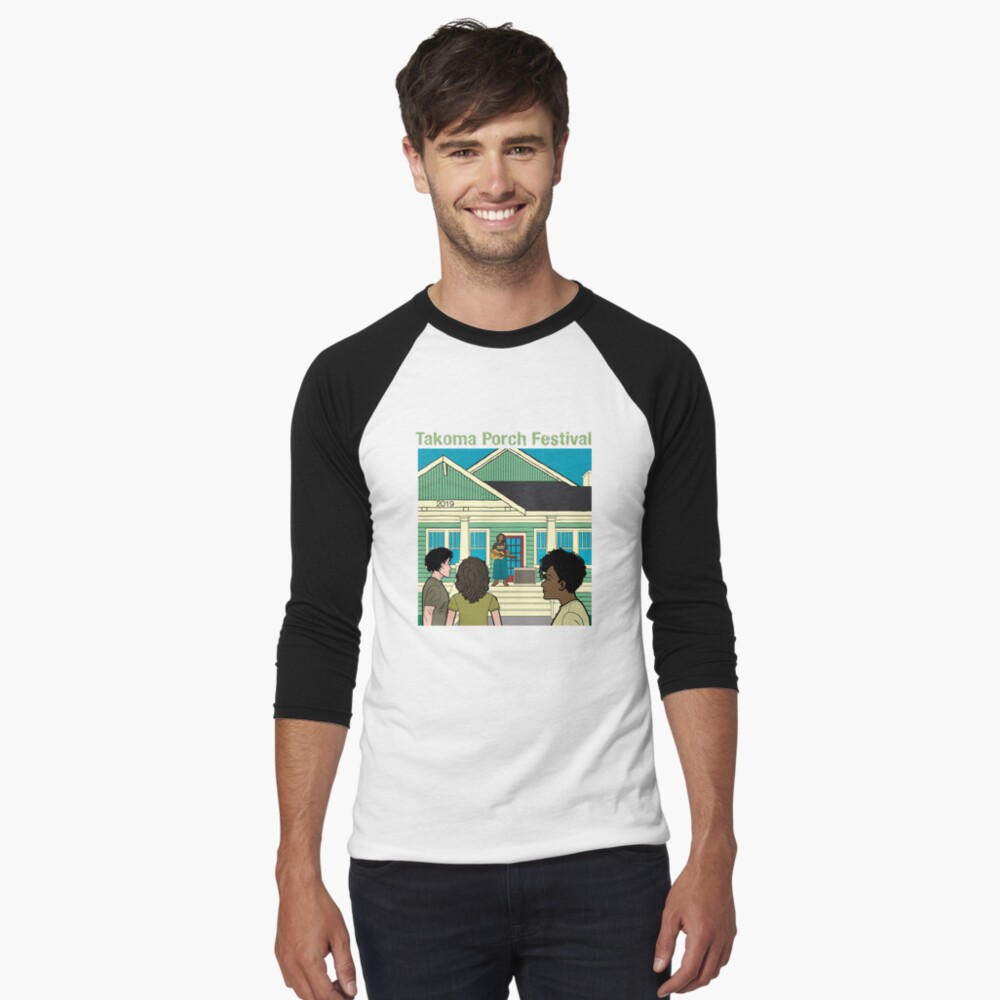 Takoma Porch Festival T-Shirt Baseball ¾ Sleeve T-Shirt
