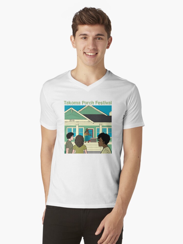 Thumbnail 1 of 3, V-Neck T-Shirt, Takoma Porch Festival T-Shirt designed and sold by PlanetNine.