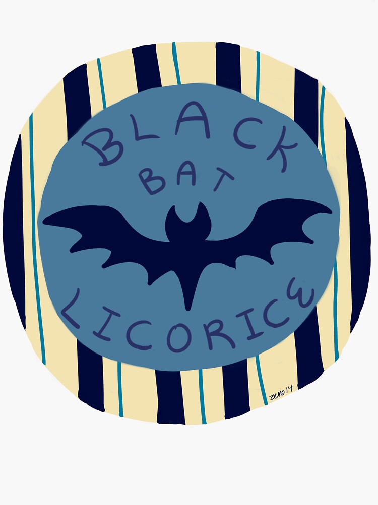 "That Black Bat Licorice" Sticker for Sale by margonaught Redbubble