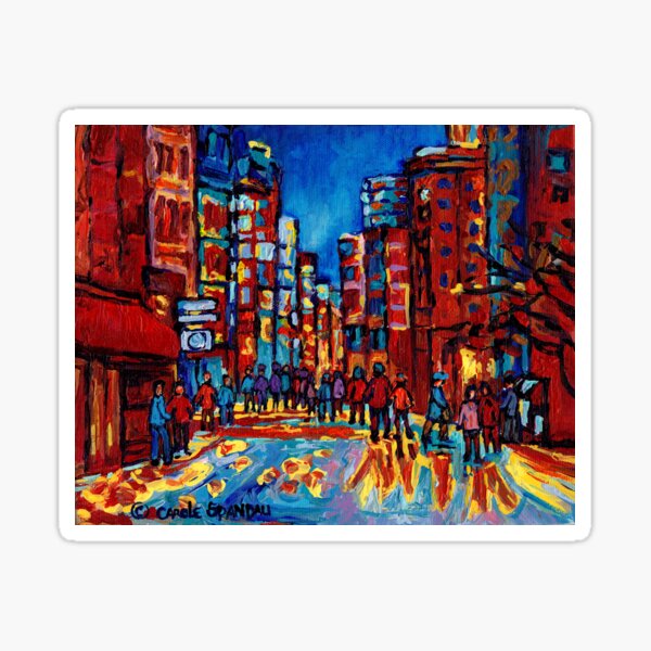 Item preview, CITY AFTER THE RAIN DOWNTOWN MONTREAL SKYLINE STREET SCENE PAINTING designed and sold by Carole  Spandau.