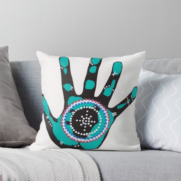 Aperçu de l'œuvre Turquoise hand print créée et vendue par Kyobe.
