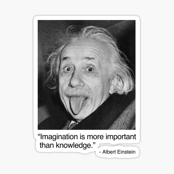 Imagination is more important than knowledge. Sticker