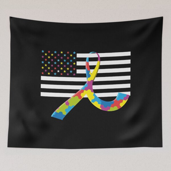 Item preview, Autism Awareness Month - American Flag designed and sold by Bendthetrend.