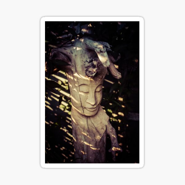 Wood carving in shadows Sticker