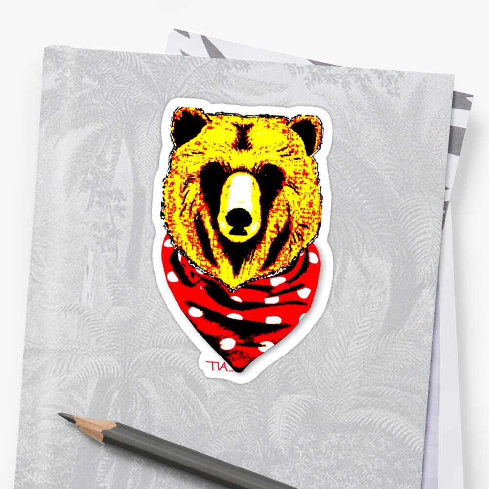 "Gangsta Bear Baby " Sticker by tiaknight | Redbubble