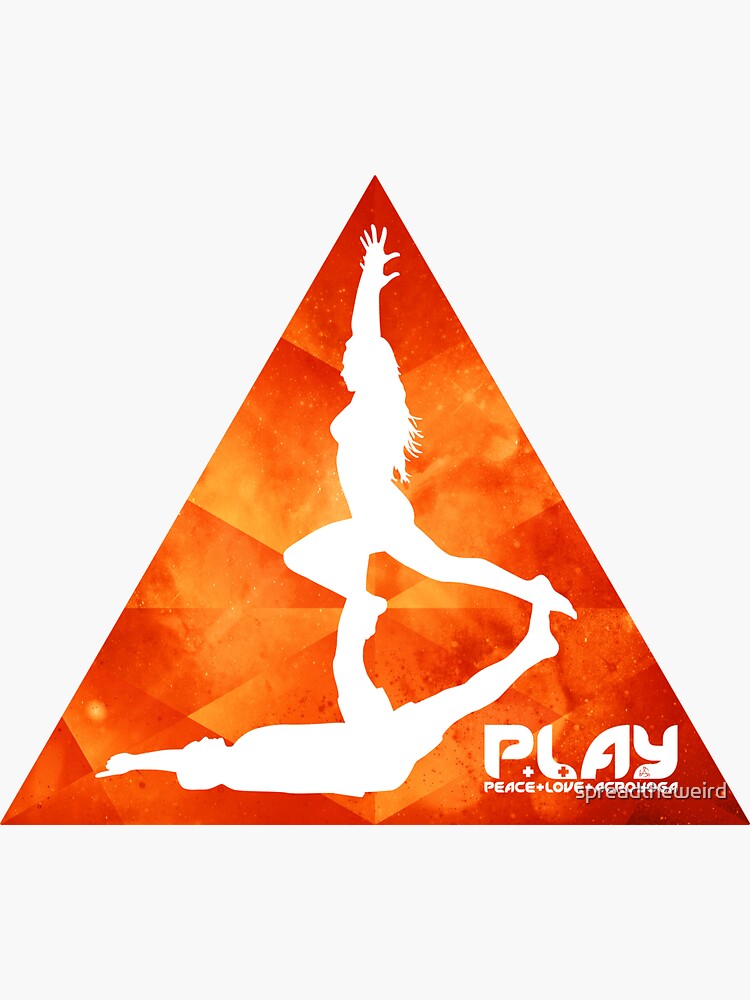 "PLAY Orange Trigon" Sticker for Sale by spreadtheweird Redbubble