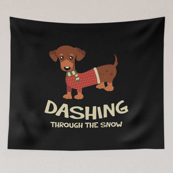 Item preview, Dashing Through the Snow Dachshund Dog Christmas designed and sold by BUBLTEES.