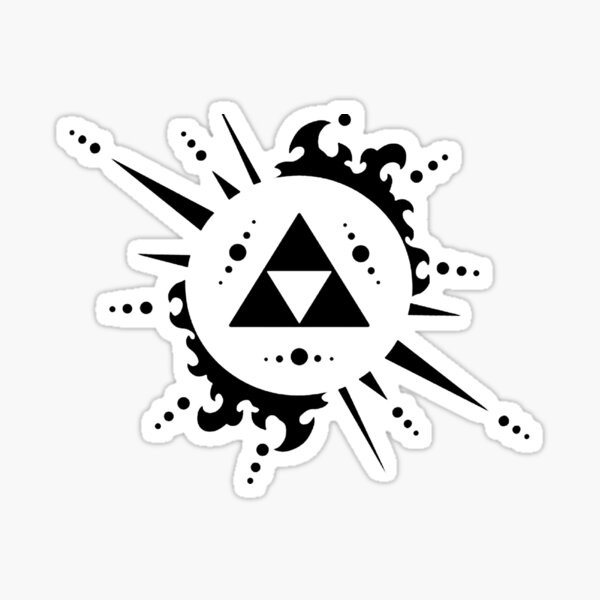 Triforce Black and White Sticker