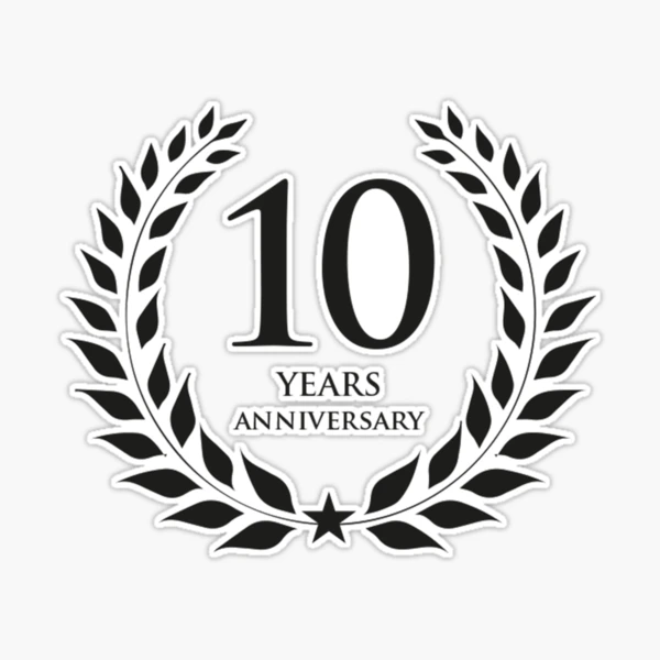 NEWS - mame♡NEWS 10th Anniversary  White Illustration of 10th anniversary stamp banner | Free Vector