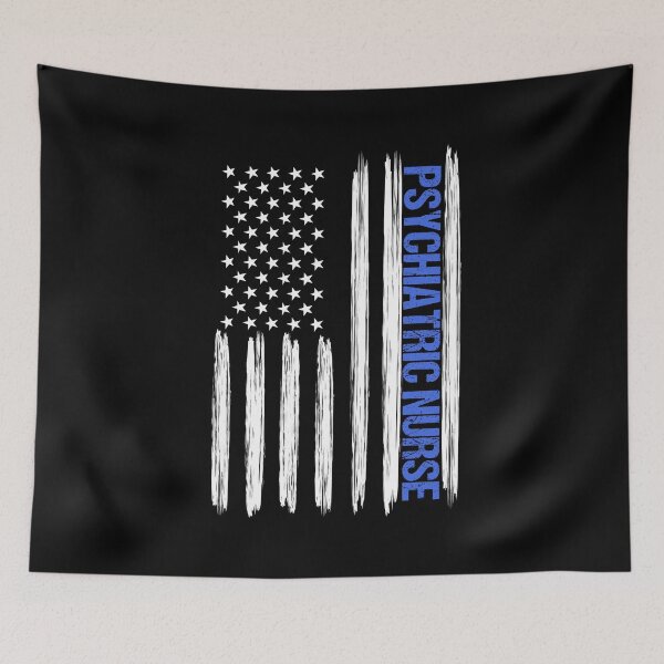 Item preview, Psychiatric Nurse Distressed American Flag designed and sold by LarkDesigns.