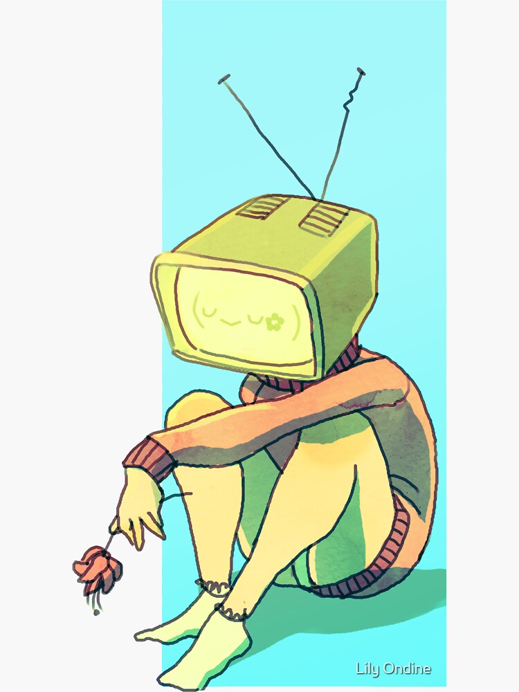 "TV Head Girl" Sticker for Sale by Ondinel | Redbubble