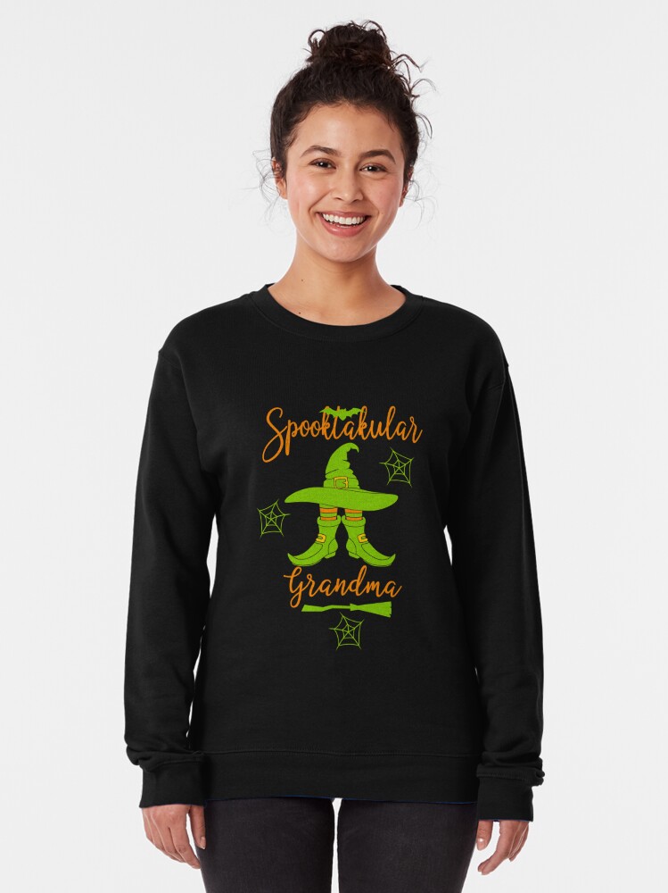 Discover Grandma Halloween Funny Spooktacular Grandma Witch Hat & Boots Green Sweatshirt