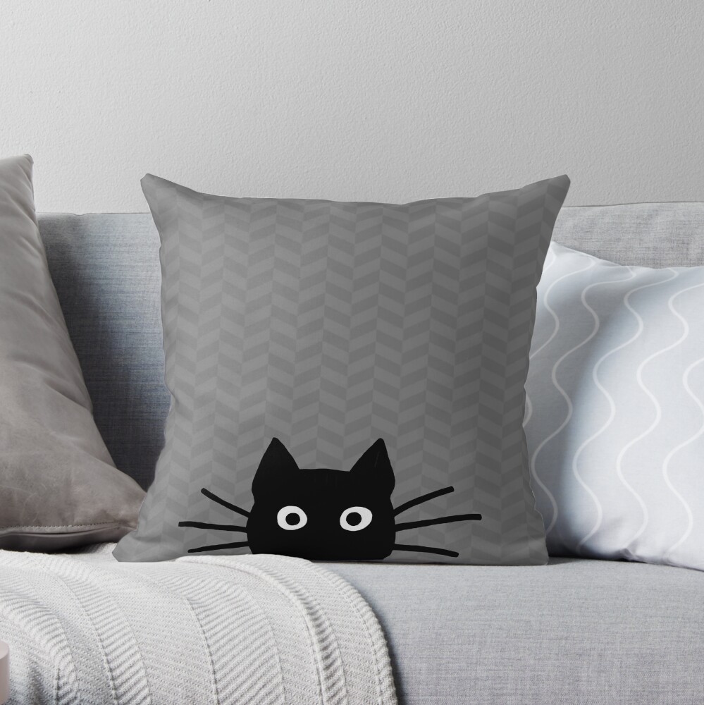 cat face throw pillow