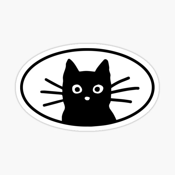 Black Cat Face Sticker