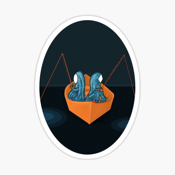 2 in a boat Sticker