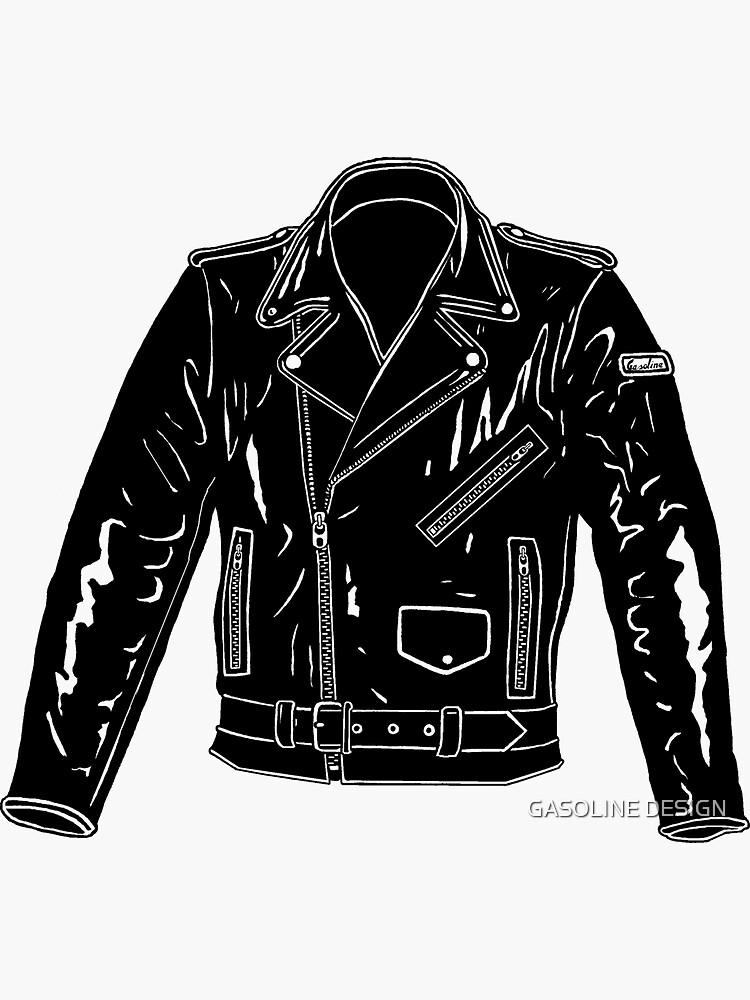 "Black Leather Jacket" Sticker for Sale by GASOLINESK00T Redbubble