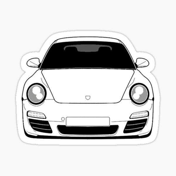 for Porsche 911 carrera 997 S151 2x car silhouette stickers