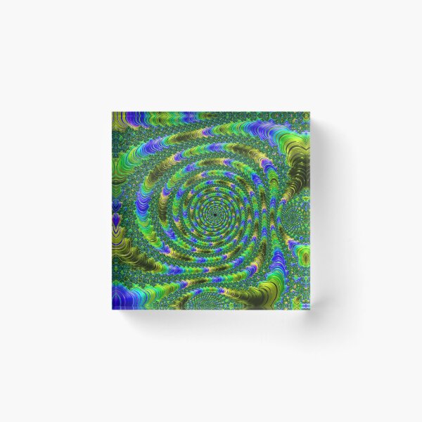 Item preview, Spiral Fractal Stripes Blue Green designed and sold by roseglasses.