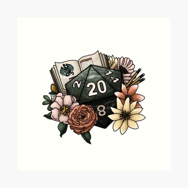 Dungeon Master D20 - Tabletop Gaming Dice Art Print