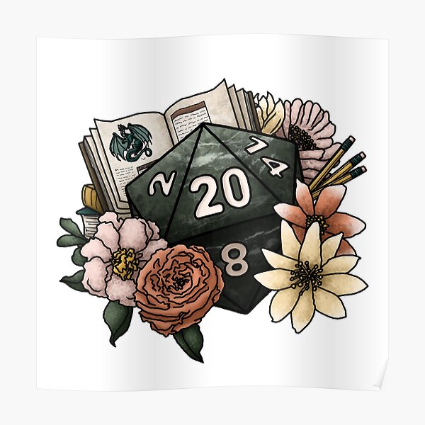 Dungeon Master D20 - Tabletop Gaming Dice Poster