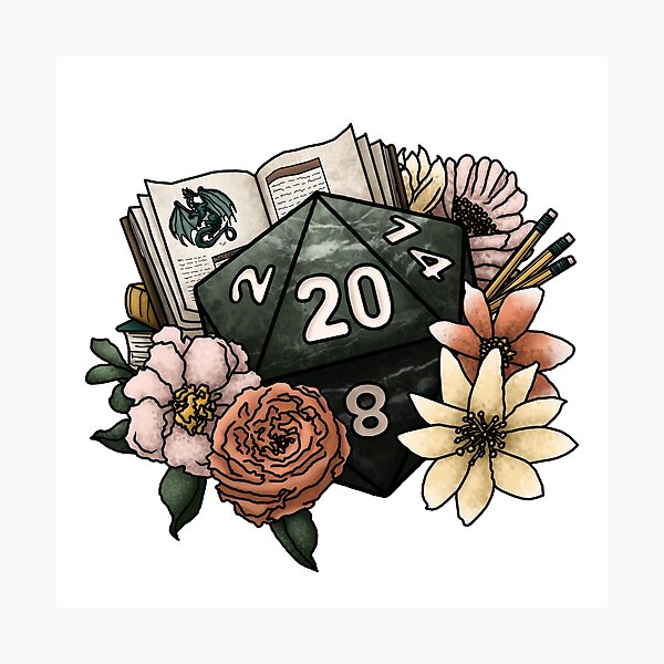 Dungeon Master D20 - Tabletop Gaming Dice Photographic Print