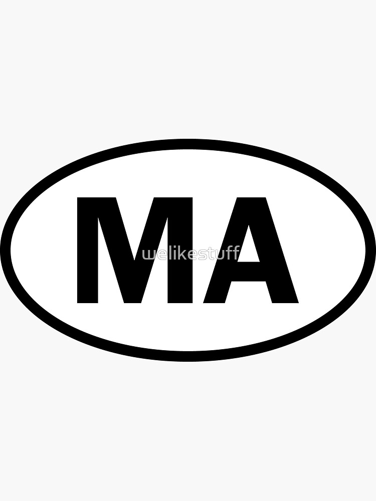 Thumbnail 3 of 3, Sticker, Massachusetts - MA - oval sticker and more designed and sold by welikestuff.