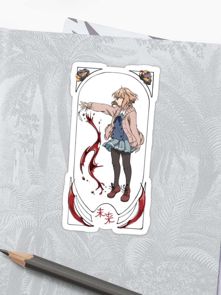 Kyoukai No Kanata Mirai Kuriyama Sticker By Elenahana89