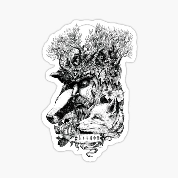 Jack in the Green, linework Sticker