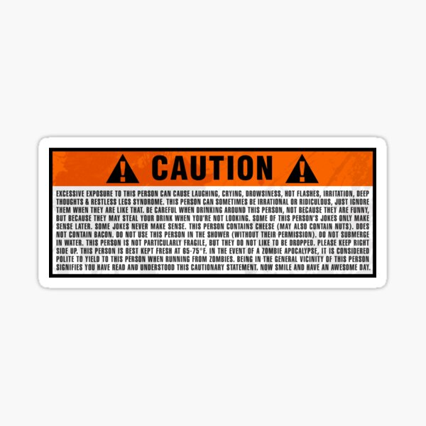 Item preview, Caution: Excessive exposure warning designed and sold by Zero Dean.