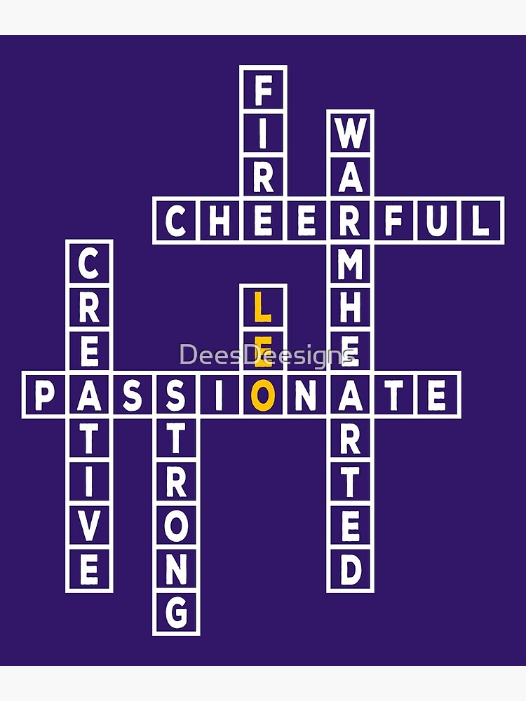 quot Zodiac Leo Sign Crossword Puzzle quot Poster for Sale by DeesDeesigns