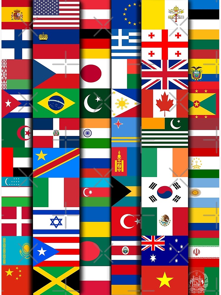 Poster for Sale mit 60 Flaggen der Länder der Welt, Internationales  Geschenk von levsal