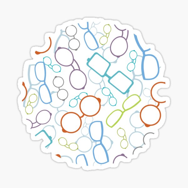 Colorful glasses pattern Sticker