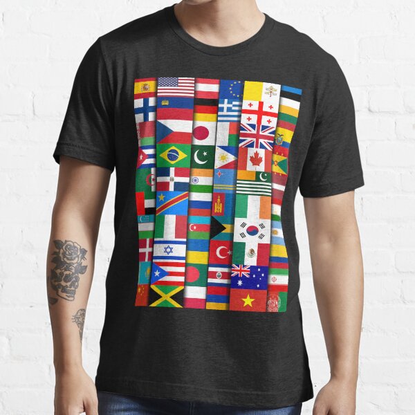 60 Flags of the Countries of the World, International Gift Essential T-Shirt