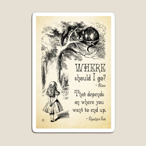 Item preview, Alice in Wonderland - Cheshire Cat Quote - Where Should I go? - 0118 designed and sold by ContrastStudios.