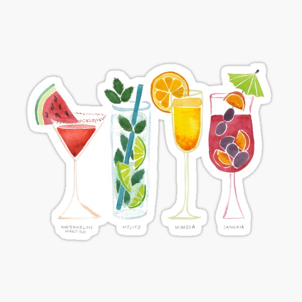 Summer Cocktails Sticker
