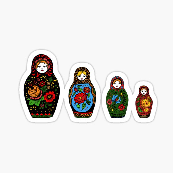 colorful matryoshka Sticker