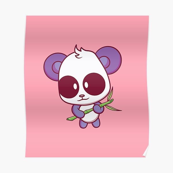 Cute Panda Poster For Sale By Leandrojsj Redbubble