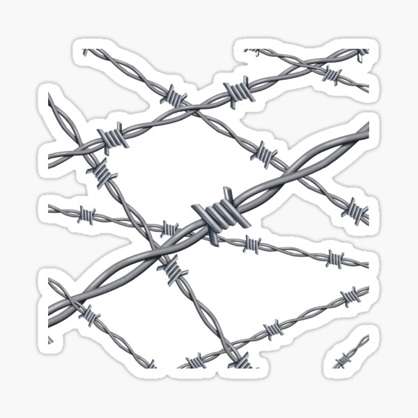 Realistic 3d detailed #barbed #wire line background Sticker