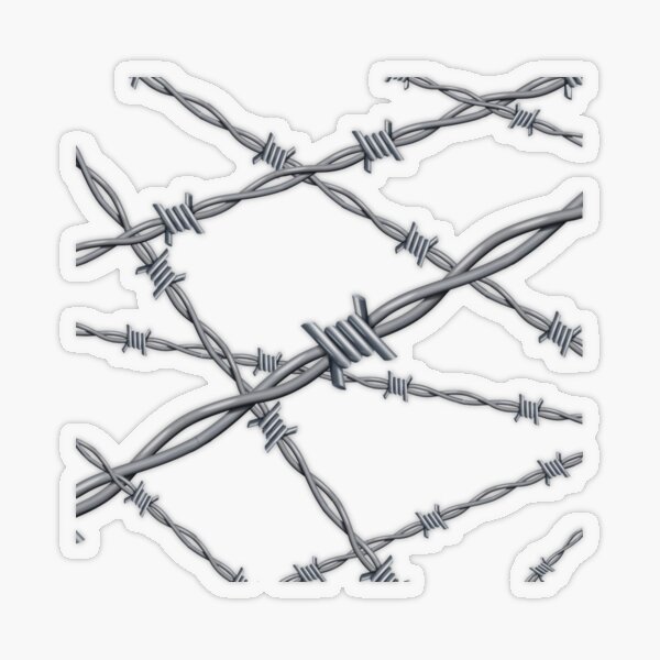 Realistic 3d detailed #barbed #wire line background Transparent Sticker