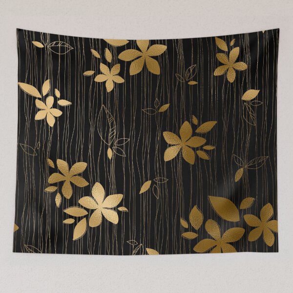 Item preview, Luxurious Black and Gold Flower Art Deco Pattern designed and sold by DEC02.