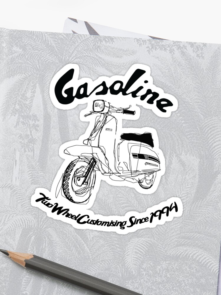 Gasoline Lambretta Custom Line Art Dessin Pour Gp200 Sticker