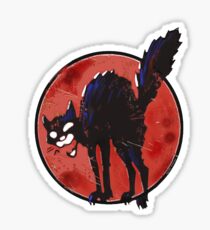 angry black cat against the world Sticker