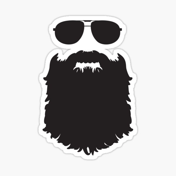 AVIATOR GLASSES AND BEARD Sticker